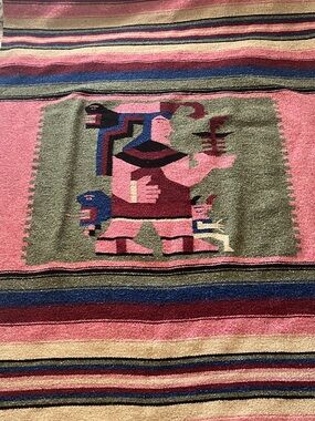 Vintage Mexican handwoven blanket